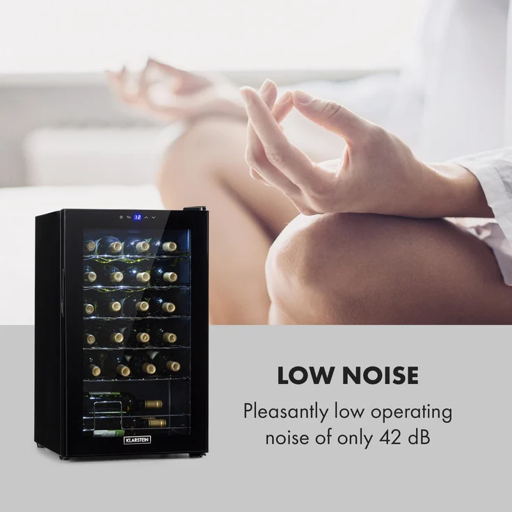 Klarstein Shiraz 24 Uno Weinkühlschrank, freistehend, schwarz, 24 Flaschen, Energieklasse G – Bild 10