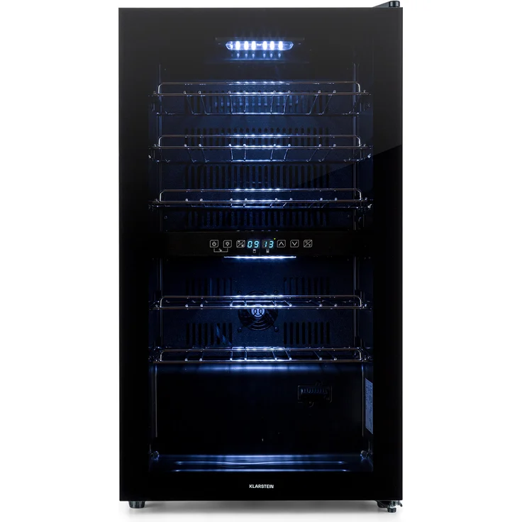 Klarstein Shiraz 29 Duo Weinkühlschrank, freistehend, schwarz, 29 Flaschen, 2 Zonen, Energieklasse G – Bild 3