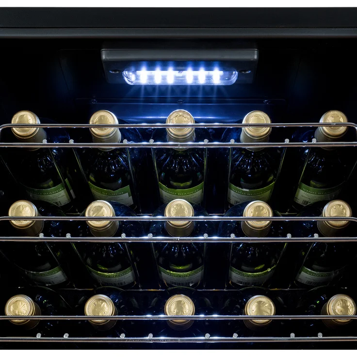 Klarstein Shiraz 29 Duo Weinkühlschrank, freistehend, schwarz, 29 Flaschen, 2 Zonen, Energieklasse G – Bild 6
