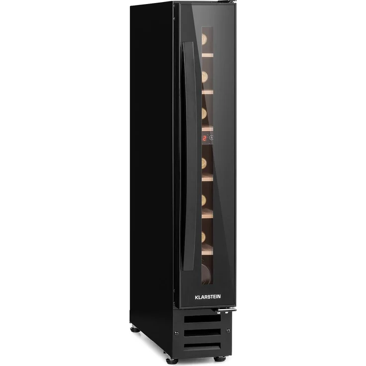 Klarstein Vinovilla 7 Built-in Uno Onyx Weinkühlschrank, Einbau, edelstahl schwarz, 7 Flaschen, Energieklasse G – Bild 1