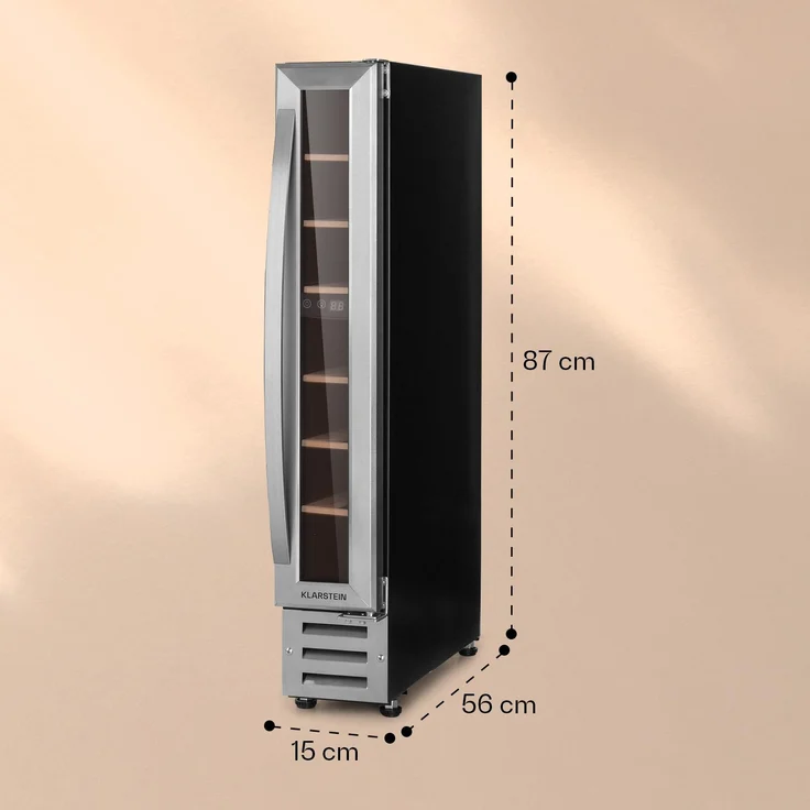 Klarstein Vinovilla 7 Built-in Uno Weinkühlschrank, Einbau, edelstahl silber, 7 Flaschen, Energieklasse G – Bild 6