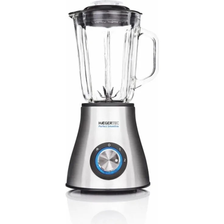 Haeger Perfect Smoothie Standmixer, 600 W, 1,5 Liter, 2 Geschwindigkeiten, Edelstahl, silber
