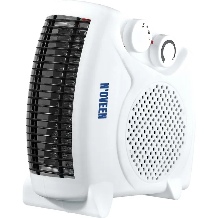 Noveen FH06 Elektrischer Raumheizlüfter Indoor Flur Weiß Drehregler 2000 W, 