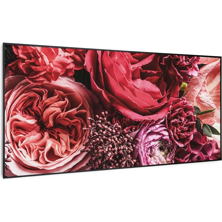 Wonderwall Air Art Smart Infrarotheizung Blume 120x60cm 700W Schwarz,  – Bild 1