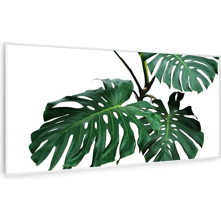 Wonderwall Air Art Smart Infrarotheizung Grünes Blatt 120x60cm 700W Weiß, 