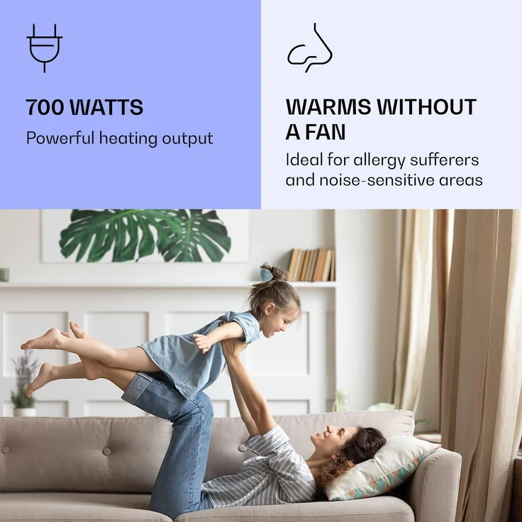 Wonderwall Air Art Smart Infrarotheizung Grünes Blatt 120x60cm 700W Weiß,  – Bild 5