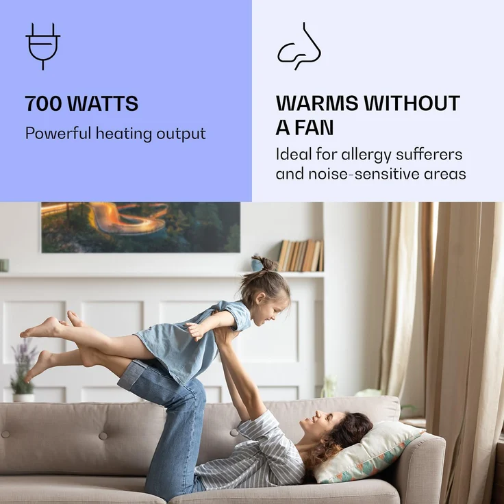 Wonderwall Air Art Smart Infrarotheizung Bergstraße 120x60cm 700W Weiß,  – Bild 5