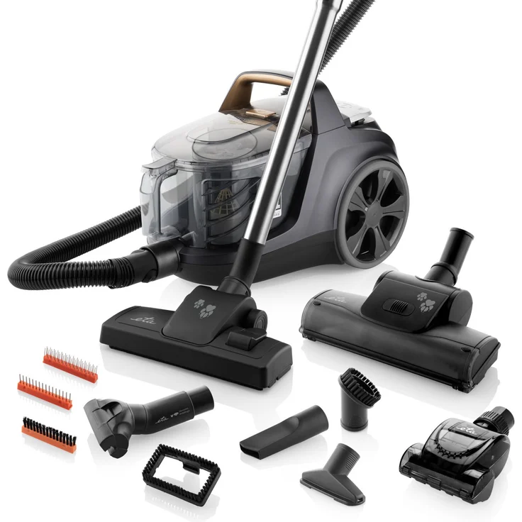 Eta Grande Animal Bodenstaubsauger, beutellos, 850 Watt, mit Tierfell-Pflegeset, schwarz-gold – Bild 2