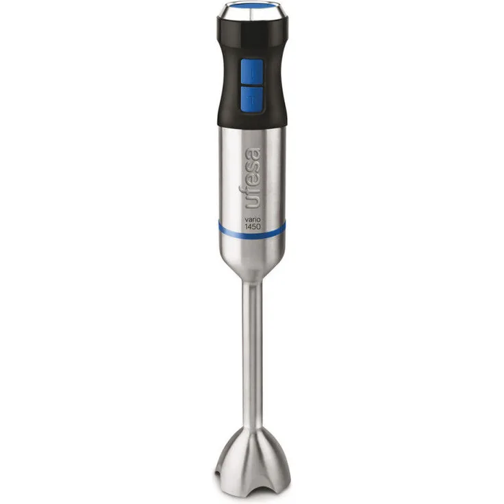 Ufesa BP4762 Stabmixer 1400 W, 20 Leistungsstufen, inkl. Messbecher, silber, blau