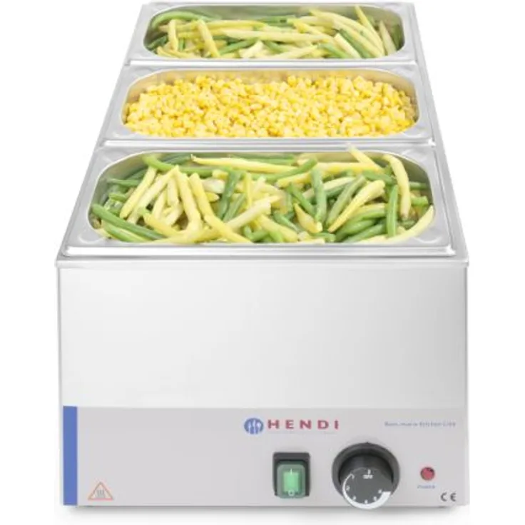 HENDI Bain-Marie Kitchen Line,Eco-Line, 340x540x(H)250 mm, elektrisch, Kontrollleuchte, Edelstahl, silber