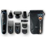 Braun 9-in-1 Multi-Grooming-Kit MGK5080, Barttrimmer und Haarschneider, Körperhaartrimmer, Ohren- und Nasenhaartrimmer, Präzisionstrimmer, mit AutoSense-Technologie, Schwarz
