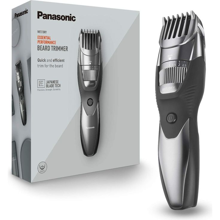 Panasonic ER-GB44-H503 Wet&Dry Bartschneider mit Kammaufsatz Edelstahlklingen waschbar inkl. Aufbewahrungstasche