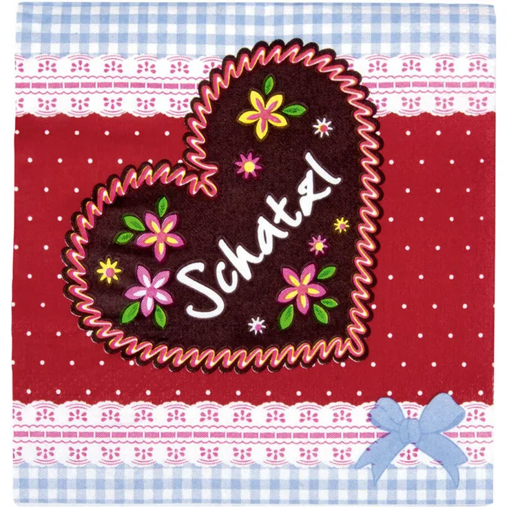 Städter Party- und Cocktail-Servietten Schatzl, 20 Stück, Serviette, Partyserviette, Oktoberfest, 25 x 25 cm, 337145