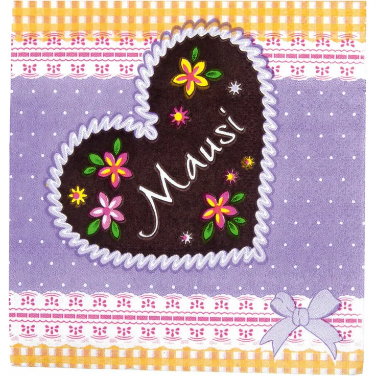 Städter Party- und Cocktail-Servietten Mausi, 20 Stück, Serviette, Partyserviette, Oktoberfest, 25 x 25 cm, 337169
