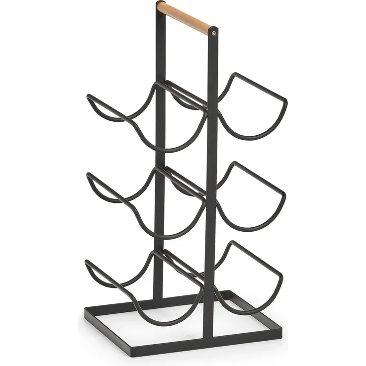 Weinregal aus Metall, 6 Speichen, 46 cm, schwarz, ZELLER - ZELLER
