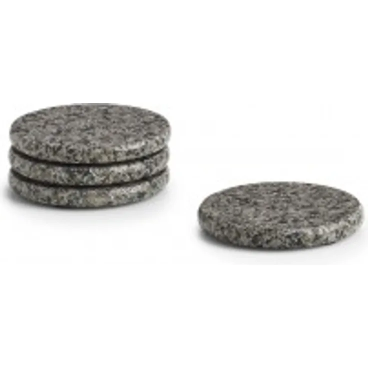 Zeller Glasuntersetzer-Set, 4-tlg., Granit, anthrazit, Ø10,5 x 1 cm