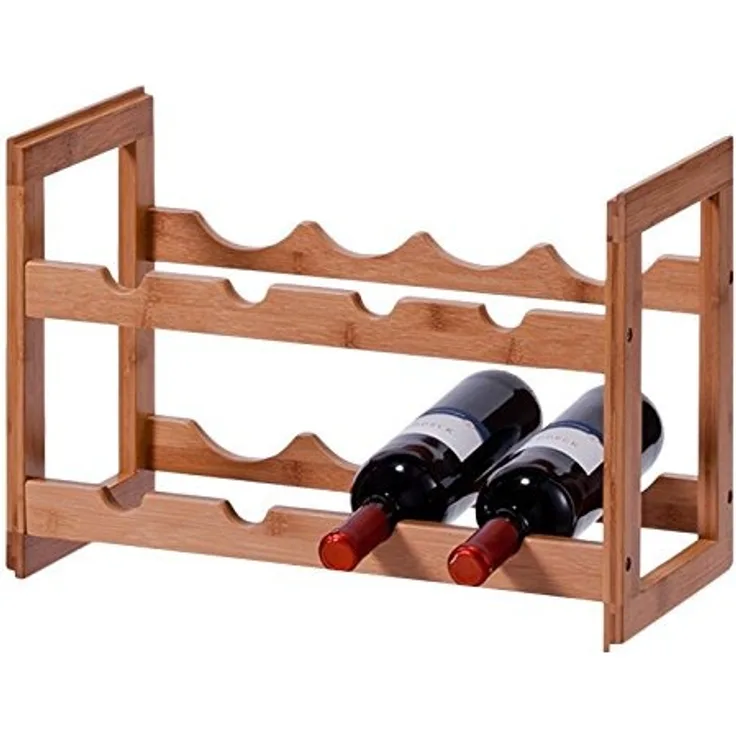 ZELLER Weinregal, Bamboo 100%, 8 Flaschen, 47 X 22 X 32