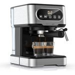 Blitzwolf  BW-CMM2 Kaffeemaschine Espressomaschine, 20 bar, 1100W Cappuccino Milchschaum Duales System (silber)