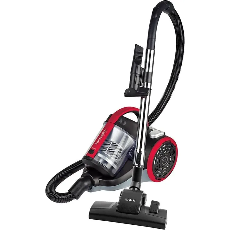 Polti PBEU0105 Bodenstaubsauger, beutellos, 800 Watt, HEPA-Filter, schwarz-rot