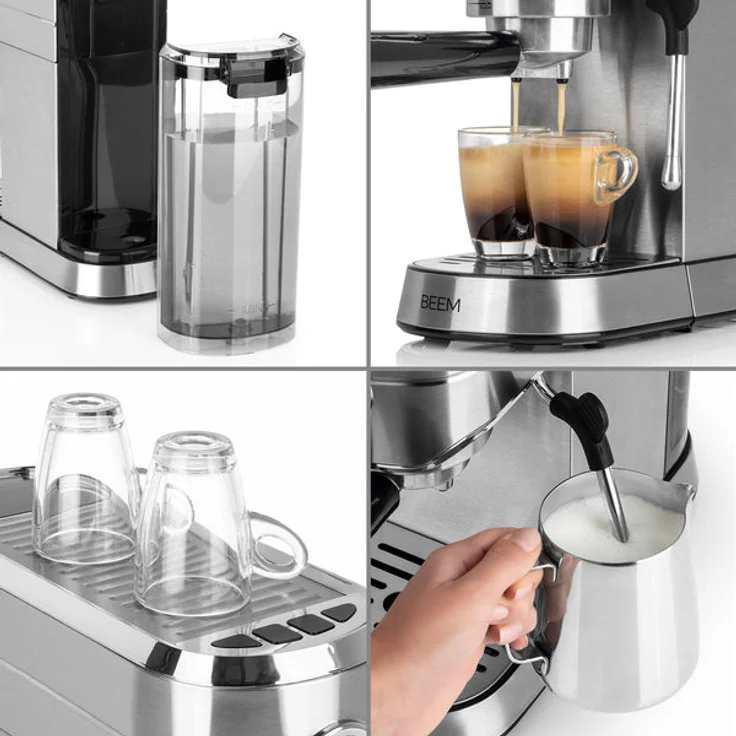 BEEM ESPRESSO-ULTIMATE Espresso-Siebträgermaschine - 20 bar, silber – Bild 4
