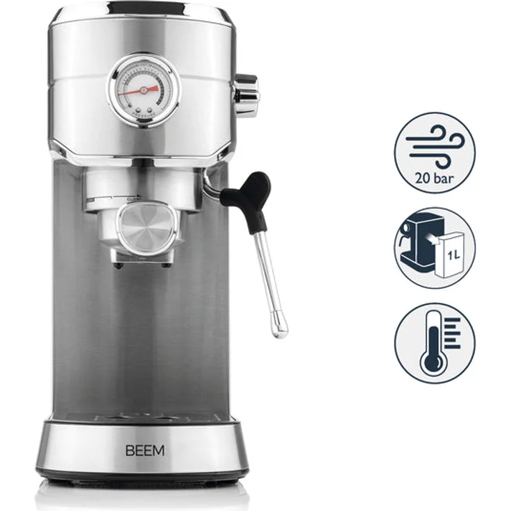 BEEM ESPRESSO-ULTIMATE Espresso-Siebträgermaschine - 20 bar, silber – Bild 2