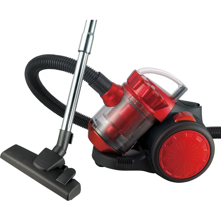 Lentz 20410 Bodenstaubsauger, beutellos, 700 Watt, Multi-Zyklon-Filtersystem, schwarz-rot