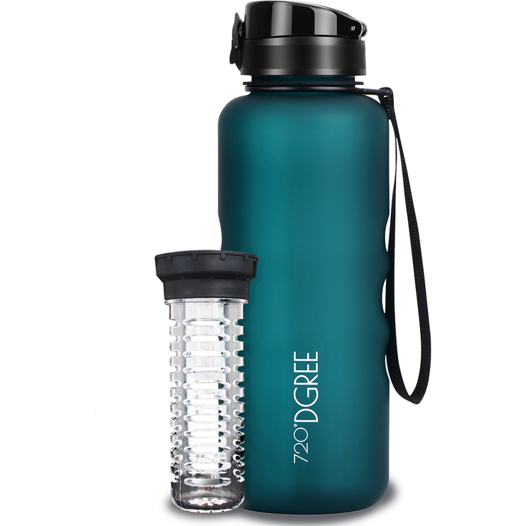 Trinkflasche Wasserflasche Fruchteinsatz 1,5L - BPA Frei “uberBottle“ 720 DGREE smaragd green – Bild 1