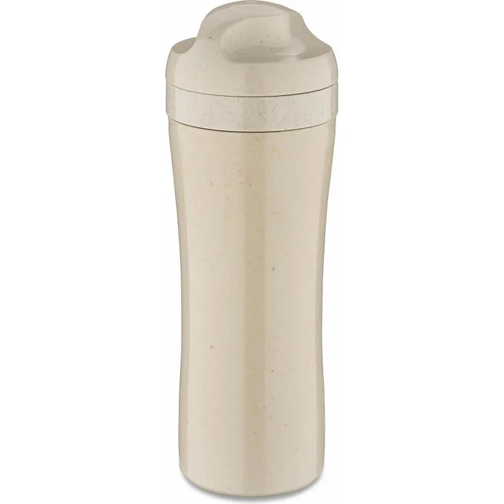 Koziol Trinkflasche Oase, Wasserflasche, Kunststoff-Holz-Mix, Nature Desert Sand, 425 ml, 7708700