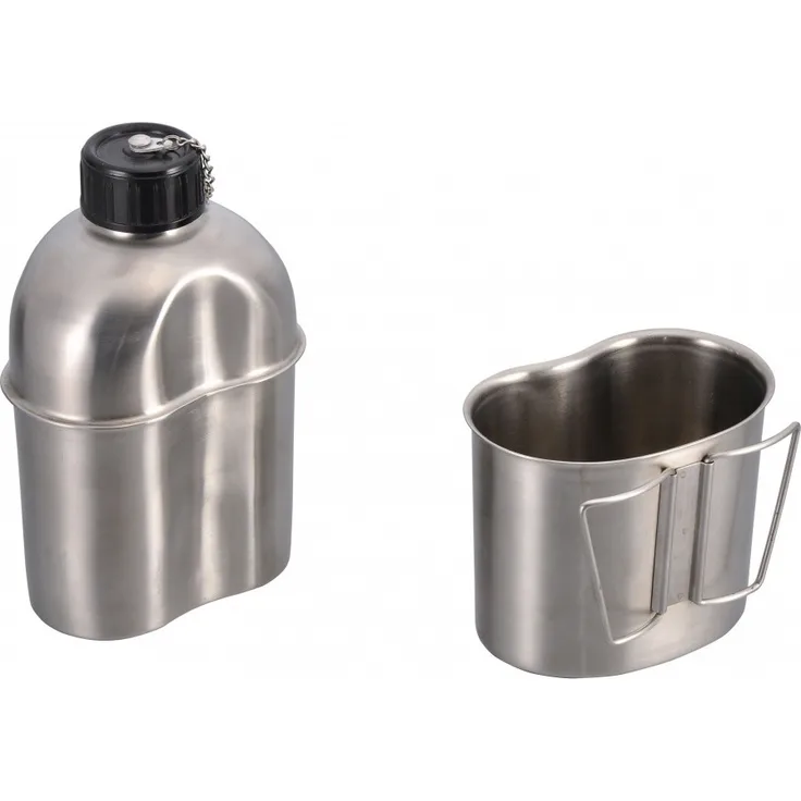 Origin Outdoors Edelstahl Feldflasche, mit Becher Größe 1200 ml