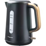 Bestron AWK2200BW Wasserkocher, 1.7L, 2200W, Kalkfilter, Wasserstandsanzeige, 360° Gerätefuß, Deckelöffnung per Knopfdruck, black wood, schwarz