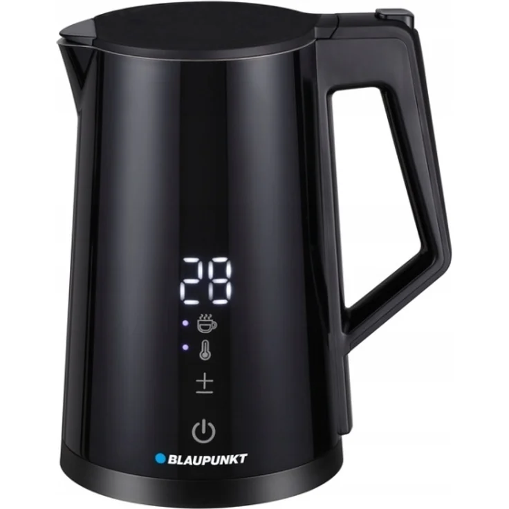 Blaupunkt EKD601 Wasserkocher, 2200W, 1,7 Liter, Warmhaltefunktion, Signalton, Abschaltautomatik, verdecktes Heizelement, Display, schwarz – Bild 1