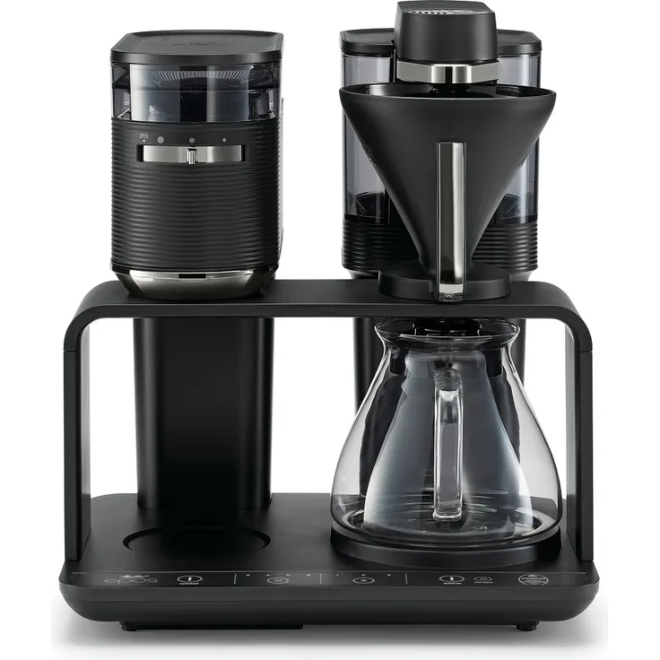 Melitta EPOS Filterkaffeemaschine mit Mahlwerk in Schwarz-Silber