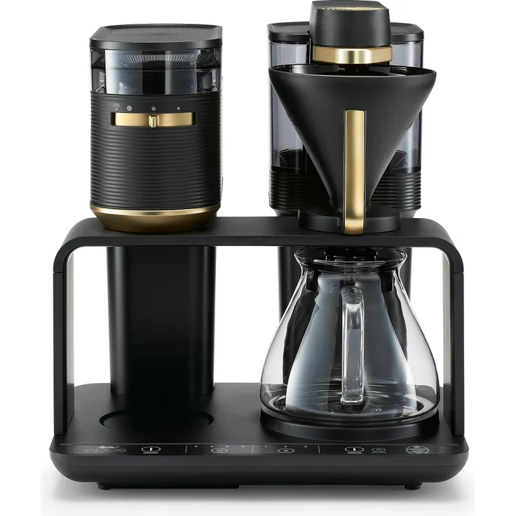 Melitta EPOS Filterkaffeemaschine mit Mahlwerk in Schwarz-Gold – Bild 1