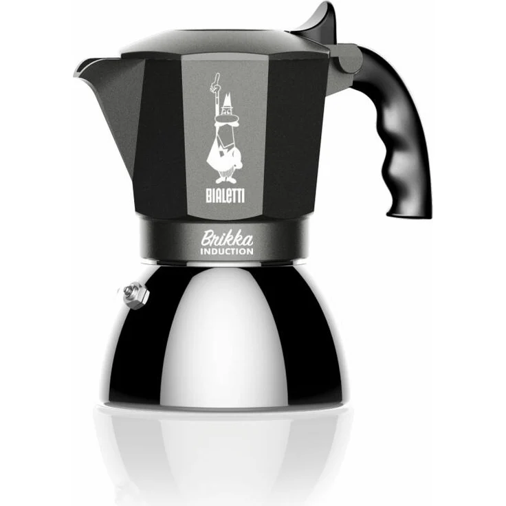 Bialetti Espressokocher Brikka für 4 Tassen, Espresso, Espressokanne, Induktion, Edelstahl, schwarz, silber, 150 ml, 7317 – Bild 1