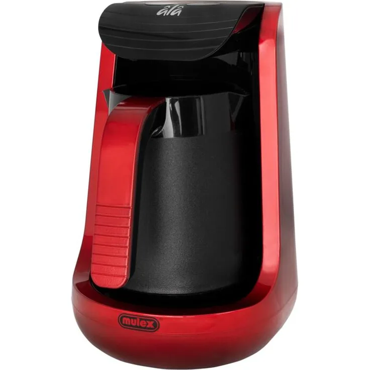 Mulex 1L 600W Elektrischer Mokkakocher Mokkakanne Espressokocher 4 Tassen Rot