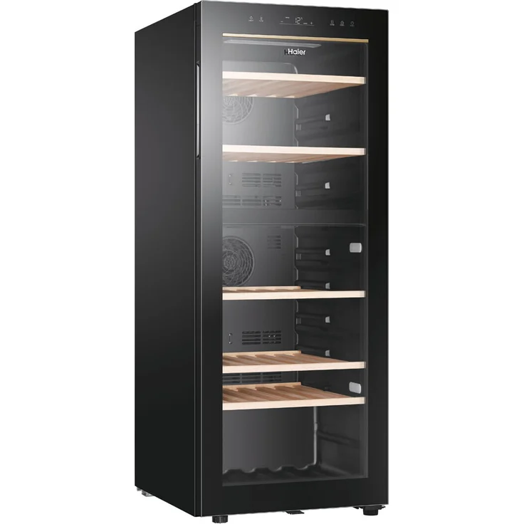 Haier HWS79GDG Weinkühlschrank, freistehend, schwarz, 79 Flaschen, LED, Breite 49.7 cm – Bild 1