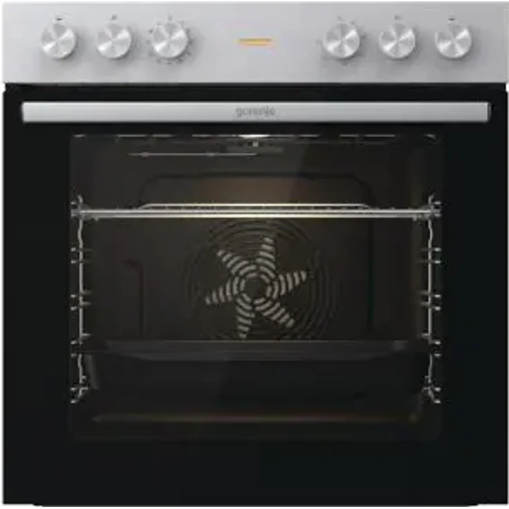 Gorenje BC6715E02XK Einbauherd, 60cm breit, 77 L, Pizza Funktion, Umluft, Großflächengrill, Schnellaufheizung, Edelstahl-Schwarz – Bild 1