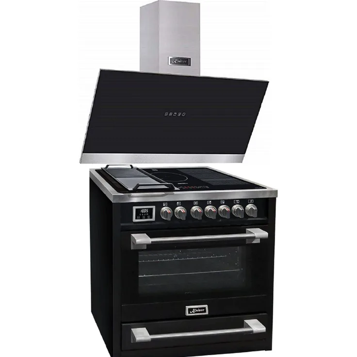 Kaiser Induktions-Standherd HC 93691 IRS Elektro Standherd 90 cm+AT 9440 ECO Dunstabzugshaube