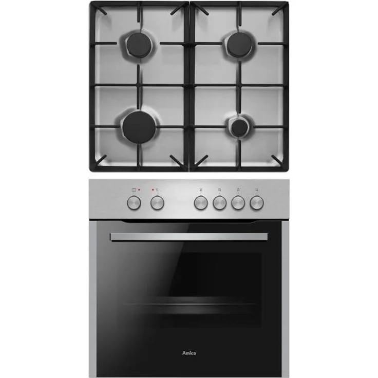 Amica EHEG 933 101 E EEK: A Herd-Set, 60 cm breit, 65 L, CoolDoor3, SoftClose, SteamClean, edelstahl