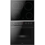 Amica EHCX 933 130 S (Herd-Set, Schwarz, Glaskeramik-Kochfeld-Edelstahlrahmen)