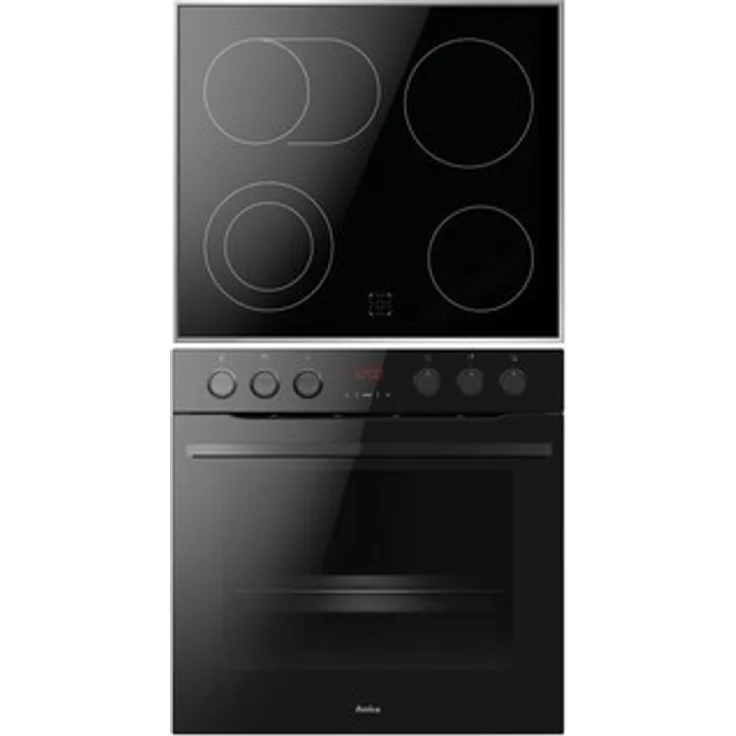 Amica EHCX 933 130 S (Herd-Set, Schwarz, Glaskeramik-Kochfeld-Edelstahlrahmen) – Bild 1