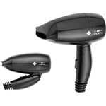 Lentz Mini Reise-Haartrockner, 1000W, Reisefön, DC-Motor, schwarz