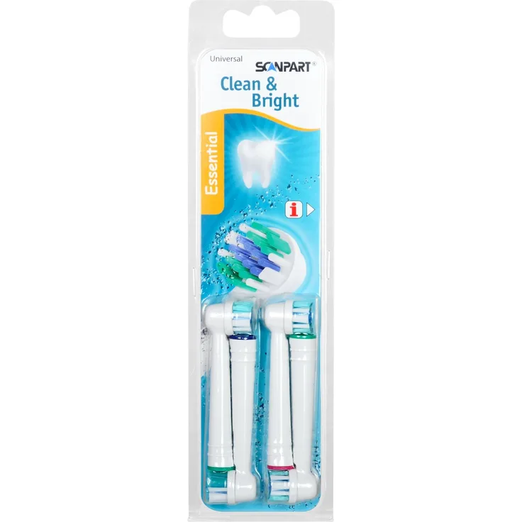 Scanpart Clean & Bright Essential, Aufsteckbürsten, 4 Stück, Nr. 33.040.000.13