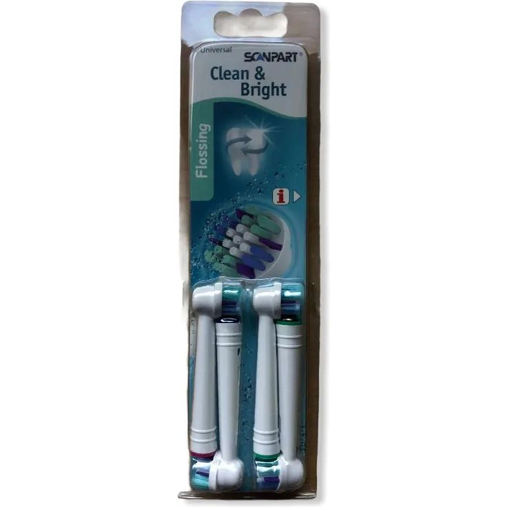 Scanpart Clean & Bright Flossing, Aufsteckbürsten, 4 Stück, Nr. 33.040.000.07
