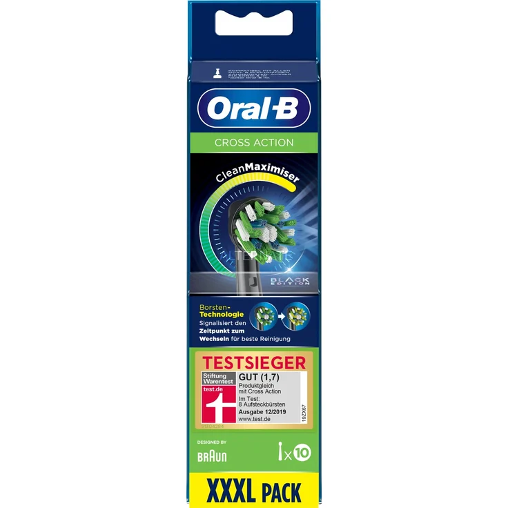 Oral-B Oral-B CrossAction mit CleanMaximiser Black Edition 10er Aufsteckbürste