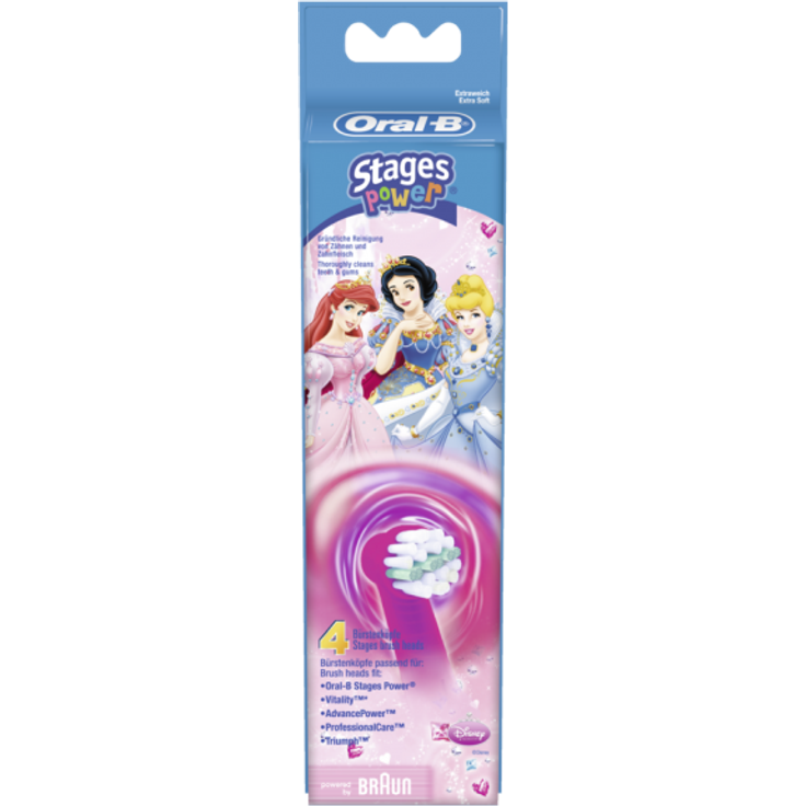 Oral-B Aufsteckbürsten Stages Power 4er, Motiv Princess