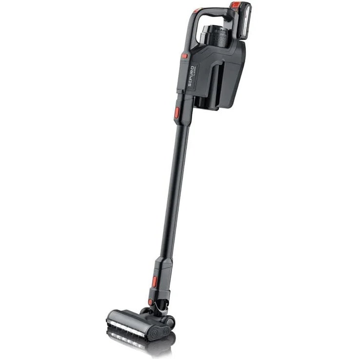 Severin HV 7186 Sepuro Pro Handstaubsauger, 60 min Akkubetrieb, beutellos, HEPA-Filter, anthrazit-rot – Bild 1