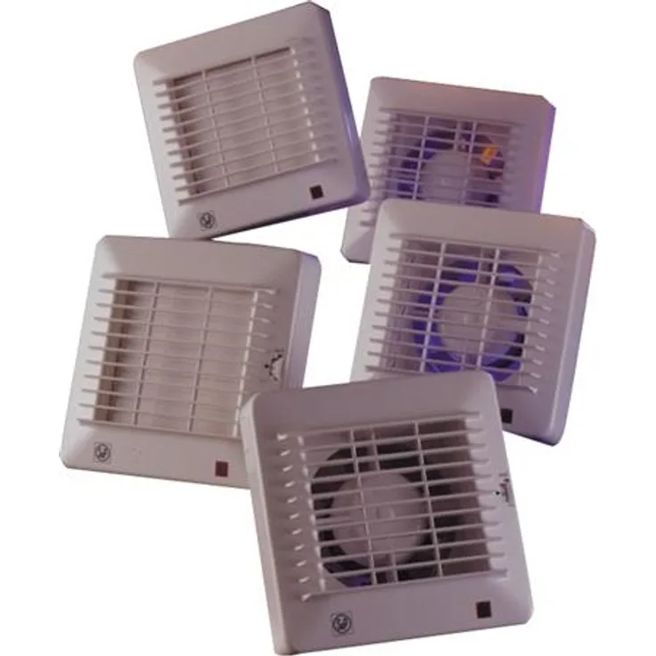 THERMEX Ventilator EDM 100 C Scandic 12V-model med automatisk lukke. Luftmængde 95 m³-h mål 155x155-ø98 mm.