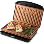 George Foreman Fit Grill Copper, Medium Kontaktgrill, 1630 Watt, antihaftbeschichtet, Fettauffangschale, schwarz