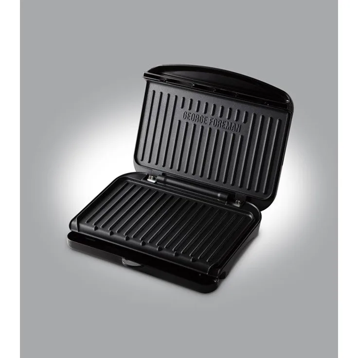 George Foreman Fit Grill, Medium 25810-56 Kontaktgrill, 1630 Watt, antihaftbeschichtet, Auffangbehälter, schwarz